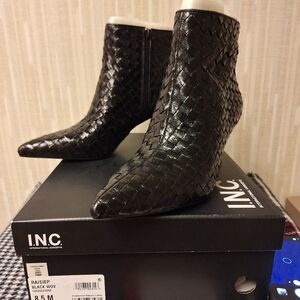 I.N.C. Black Woven Ankle Boot - Size 8.5